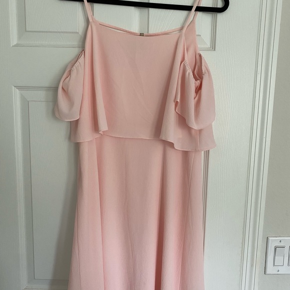 Kensie Womens Pink Lace Up Neck Cold Shoulder Flared Shift Dress - Picture 3 of 6